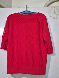 Red Knit Top
