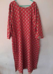 Red Floral Kurta Set without pant (40-42)bust