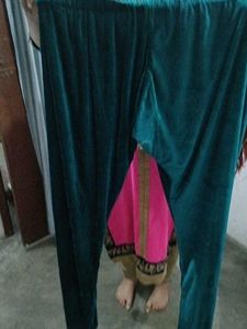 Green Velvet Leggings