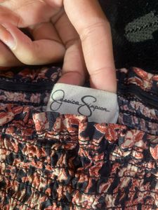 Floral Print Square Neck Top