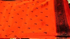 Elegant Orange Cotton Saree