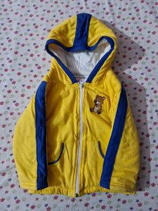 Yellow Quilted Jacket For Kids(12 to 18 Months)