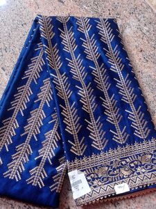 Elegant Blue &amp; Gold Embroidered Salwar Kameez