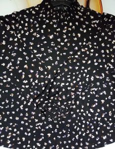 Patterned Mock Neck Top