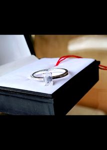 Diamond Ladies Ring Pure Silver