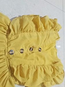 Yellow Ruffled Tiered Dress