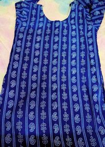 Blue &amp; White Printed Pajama Set