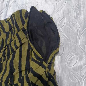 Zara Print Ruched Mini Skirt