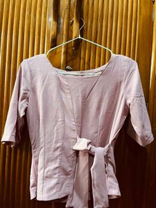 Mauve Tie-Waist Blouse