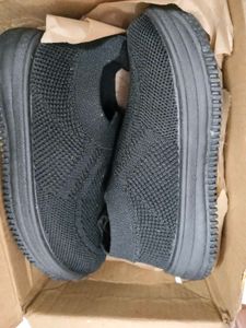 Black Knit Slip-On Boys Sneakers (CK)