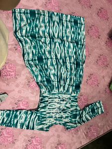 Green & White Kurta