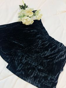 Black Velvet Mini Skirt
