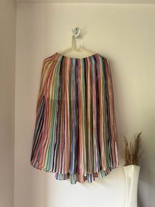 Multicolour Pleated Slit Skirt - Zara