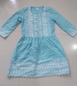 Charming Blue Embroidered Dress