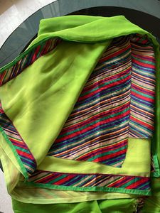 Last Chance Grab! Double Shade  Parrot Green Saree