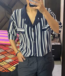 Blue And White Lining Shirt
