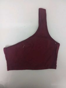 Burgundy One-Shoulder Top