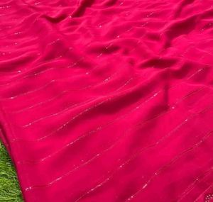 Pink Sequin Saree