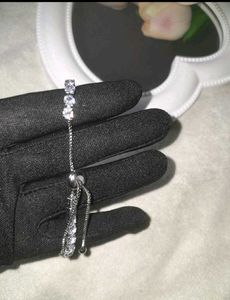 Sparkling Silver cz matrixTennis Bracelet(anti tar