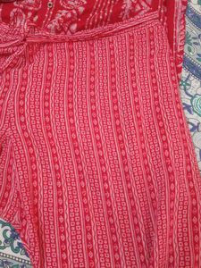 Red Kurti With Pants (Full Set)
