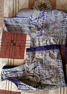 Purple Mirror Chaniyacholi With Western Blouse