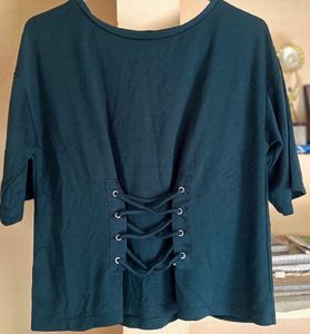 Elegant Green Tie-Up Top