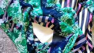 FLORAL DEEP BLUE &amp; SEA GREEN COMBINED DRESS
