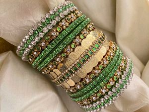 Beautiful silk thread bangles bridal set