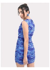 Blue Swirl Mini Dress