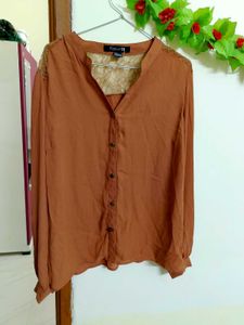 🤎Forever 21 Brand Women Shirt With Back Net Work