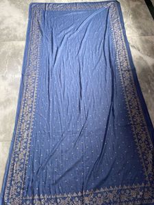 Elegant Blue Embroidered Anarkali Suit Set
