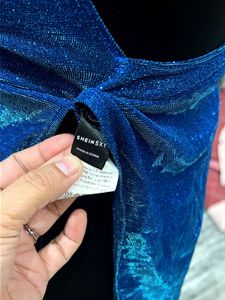 SHEIN,Sparkly Blue Mini Dress