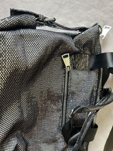 Rare Metallic Silver &amp; Black Tote Bag
