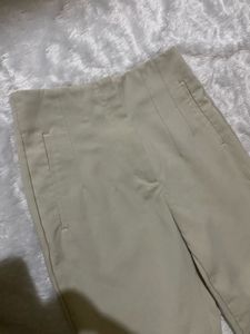 Zara Beige Pleated Trousers