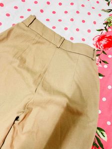 Wide Leg Tan Trousers