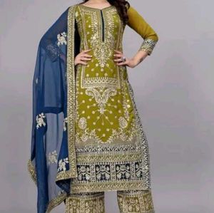 Elegant Green Embroidered Salwar Kameez Suit