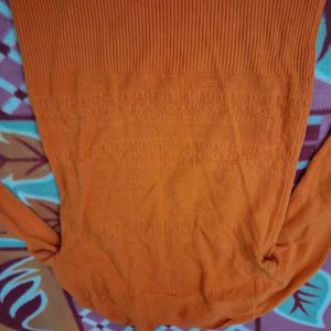 Orange Knit Pullover