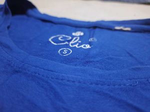 Blue Striped Casual Top