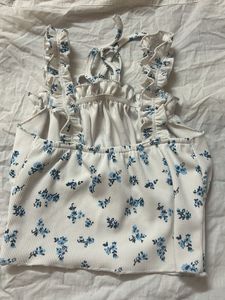 Floral Ruffle Crop Top