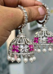 Floral Jhumka Earrings *With a defect* nd Mangtika