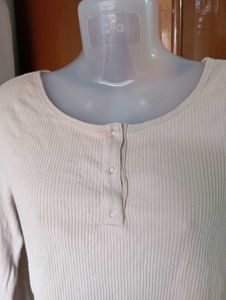 H&amp;M Ribbed Long Sleeve Top