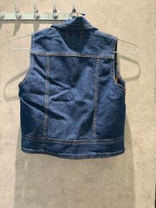 y2K Denim Vest with Button Details