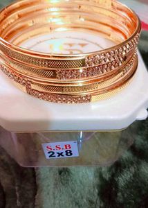Gold Floral Bangles
