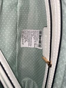 White Floral Printed PU Structured Sling Bag