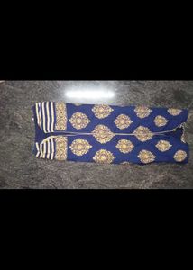 Royal Blue &amp; Gold Embroidered Kurti
