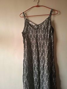 Leaf Print Maxi Dress