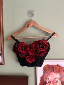 FLORAL CORSET CROP STATEMENT