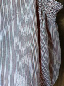 Cute Peach Colored Striped Singlet Top