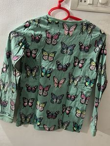 Butterfly Print Long Sleeve Top and pajama