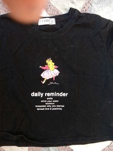 Cartoon Print Black T-shirt